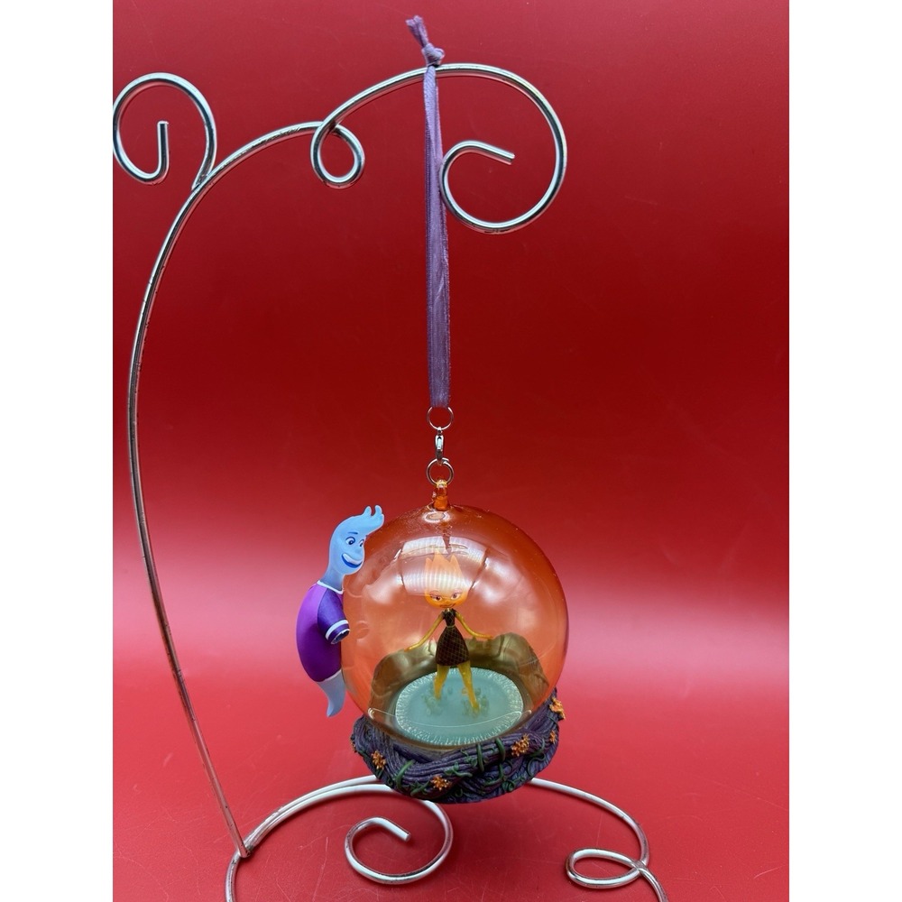 Disney Sketchbook Elemental Wade & Ember Glass Ball Ornament 2023 *READ*